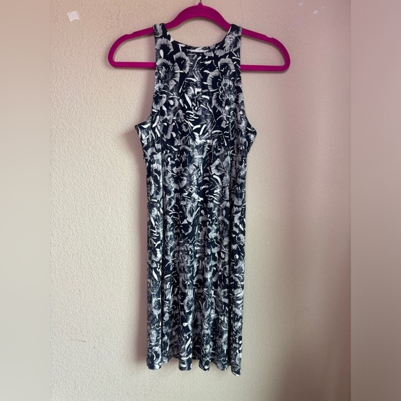 Athleta Santorini Indigo Floral Tropical High Neck Travel Tank Dress XS - Picture 5 of 7